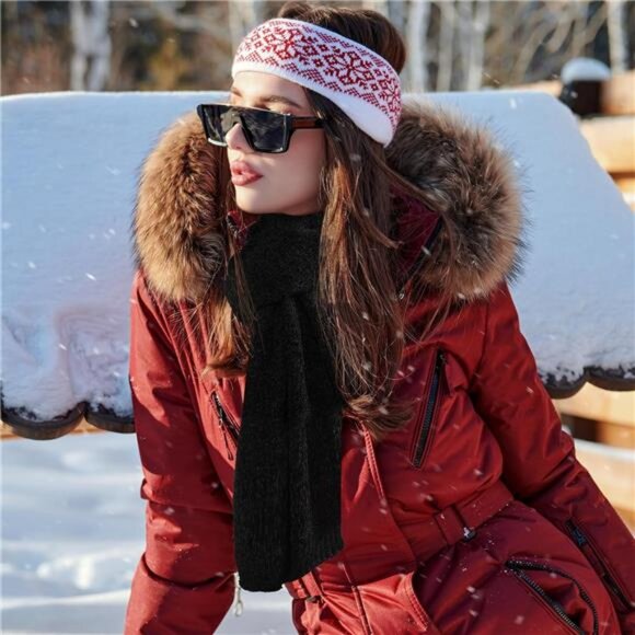Winter Scarf for Women Soft Chenille Warm Thick Scarf Cold Weather Accessories - Picture 7 of 8